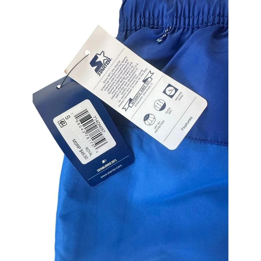 Starter Swim Trunks Mens Small Royal Blue Colorblock Board Shorts NWT